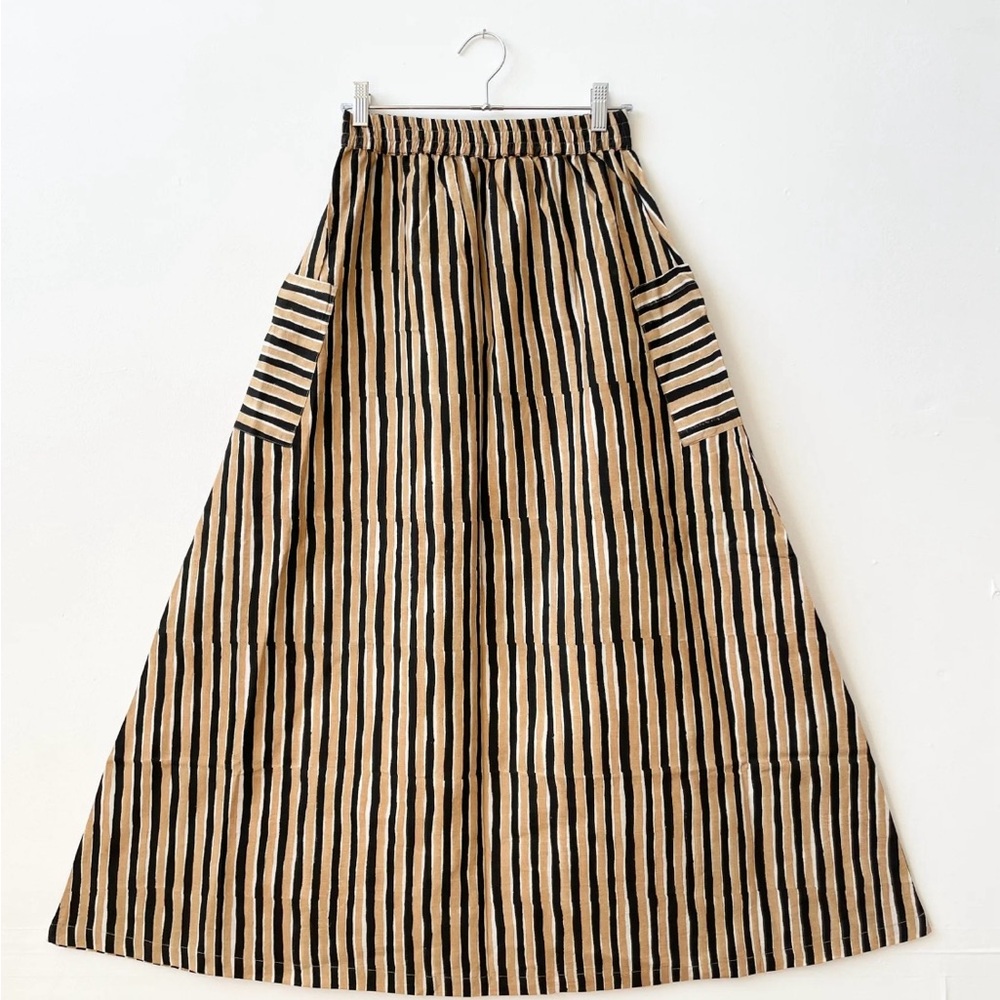 Happy French Gang Striped Black and Tan Women's Skirt